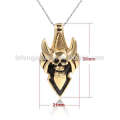 Programmable style gold plated stainless steel pendant,custom skull logo pendant